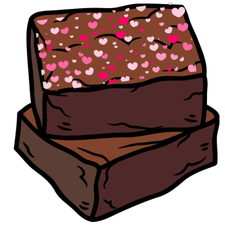 brownies heart sprinkles